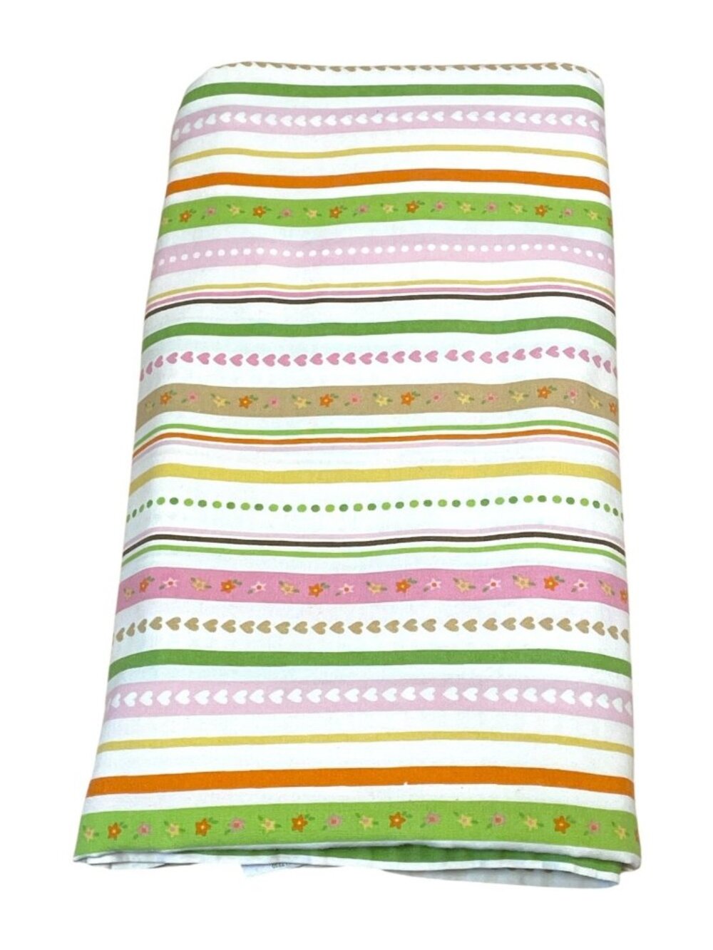 Circo Love N'Nature Vintage Style Twin Size Flat Sheet Stripes Hearts Flowers